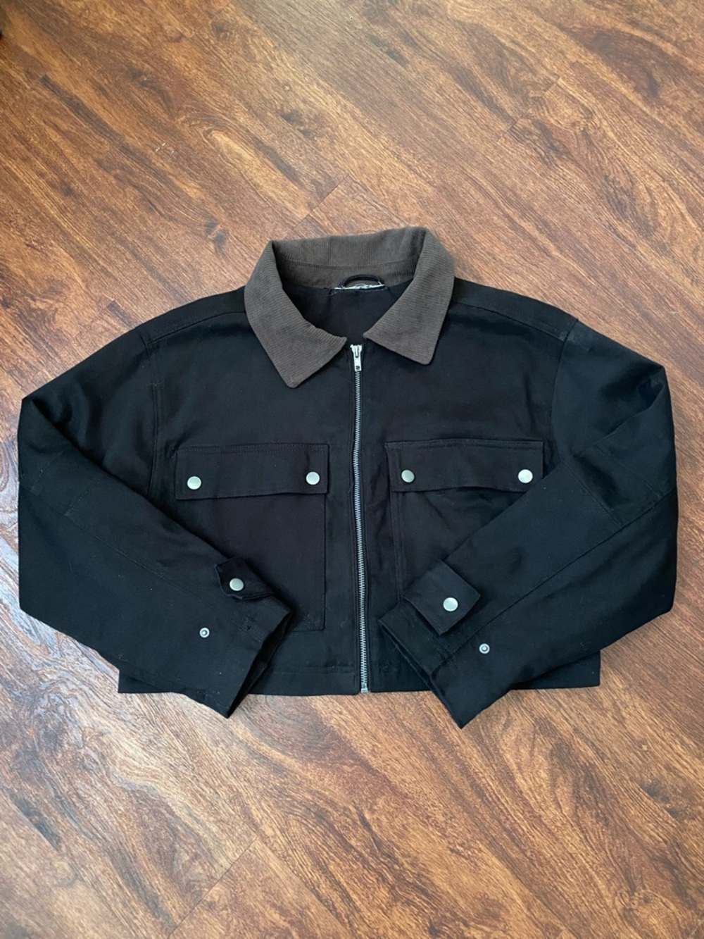 Black Cropped Chore Jacket